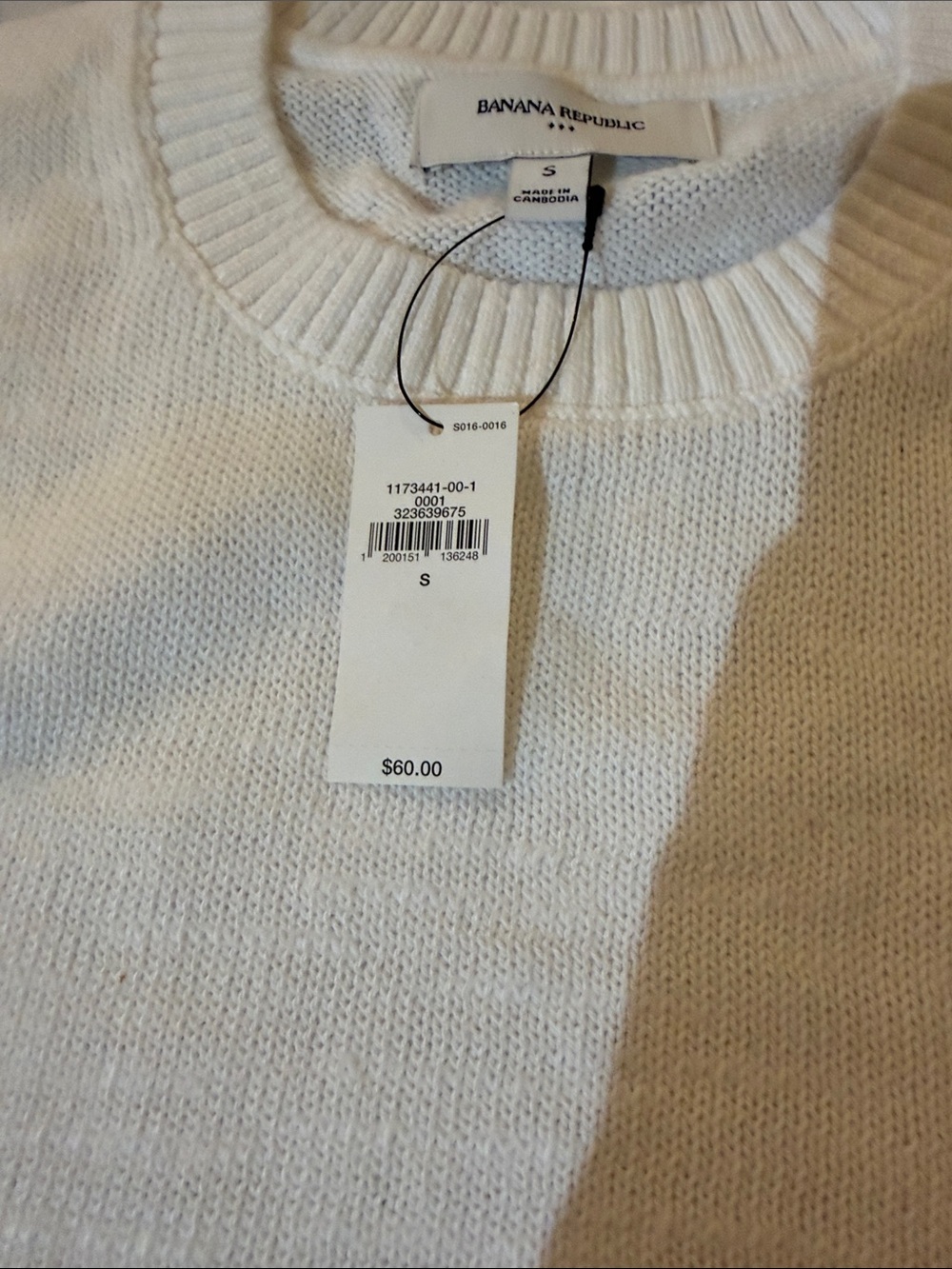 Banana Republic White Crewneck Short-Sleeve Sweater - Picture 3 of 5